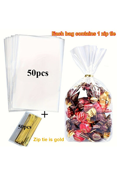 DUTRIEUX 10×15 سم، رباط سحاب واحد لكل حقيبة ، 50 حقيبة ، 50 كيسًا شفافًا للهد...