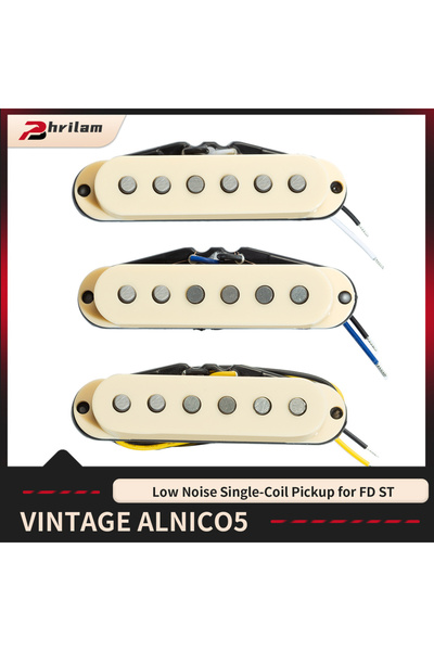 Choice Phrilam 3pcs Alnico 5 Single Coil Pickups (Neck/Middle/Bridge) Flat Po...