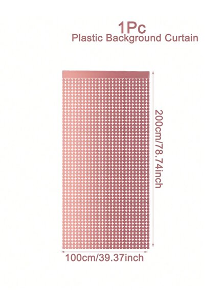 Choice ستارة مطر بلاستيكية مربعة صغيرة وردية اللون، خلفية قماشية، لوازم تزيين...