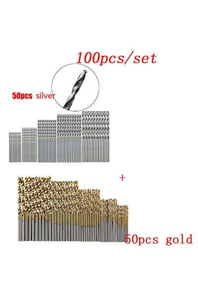 Choice 100pcs Gold 50/100Pcs 1/1.5/2/2.5/3mm Titanium Plated High-speed Steel...
