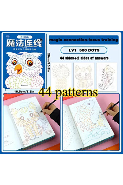 Choice Level 1-500 DOTS 46-Page Advanced Magic Connect-the-Dots Maze Game Boo...
