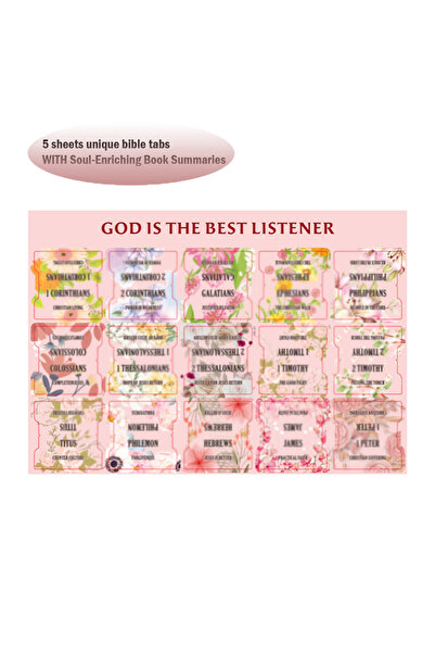 Choice flower 75pcs Large Font Sacred Text Index Tabs Inspirational Book Titl...