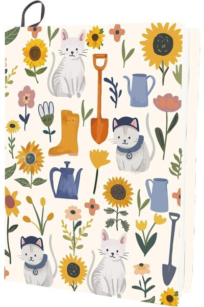 Choice AECH011-01753 Sunflower Stretchable Book Cover Cat Vintage Reusable Wa...