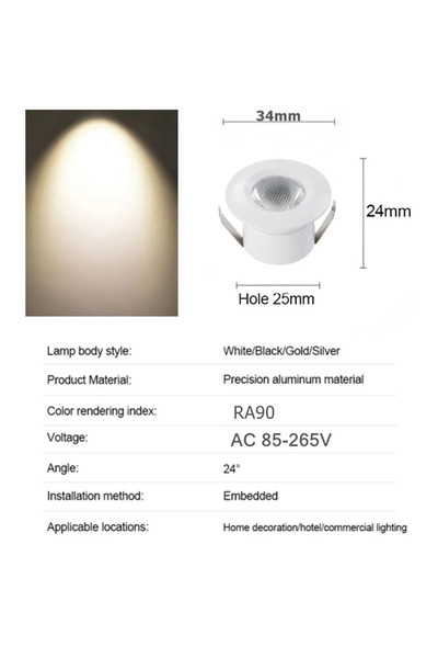 Choice3 هيكل أسود، تيار متردد 85-265 فولت، -1 واط، 4000 كلفن، ضوء محايد، 1 وا...