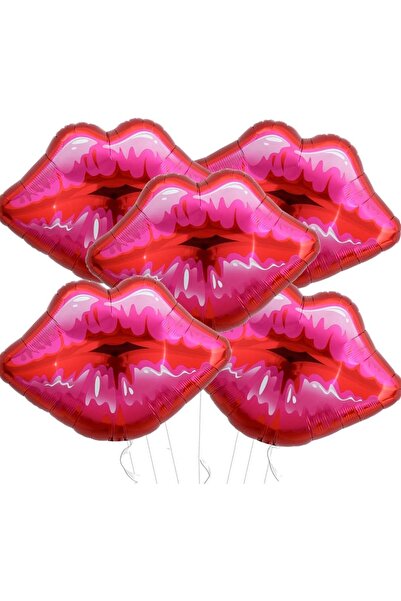 Choice 76CM 5PCS 5pcs Large Pink Lips Balloon Aluminum Film Balloon Wedding V...