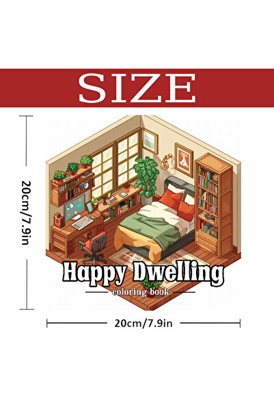 Choice كتاب تلوين "هابي دويلينغ" للكبار والمراهقين، مقاس 20×20 سم، 20 صفحة، ي...