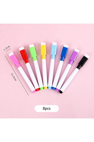 Choice 8 أقلام سبورة بيضاء قابلة للمسح بالماء، 8 ألوان، بدون مغناطيس، أقلام ر...