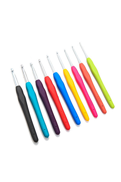 Choice 9PCs Tpr Crochet 2.0-6.0mm 9-Piece Soft Handle Crochet Hand Woven Rain...