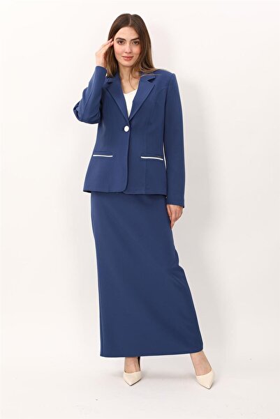 ÖNDER ÖZSOY Garnili Single Button Classic Jacket & Long Pencil Skirt Women's ...