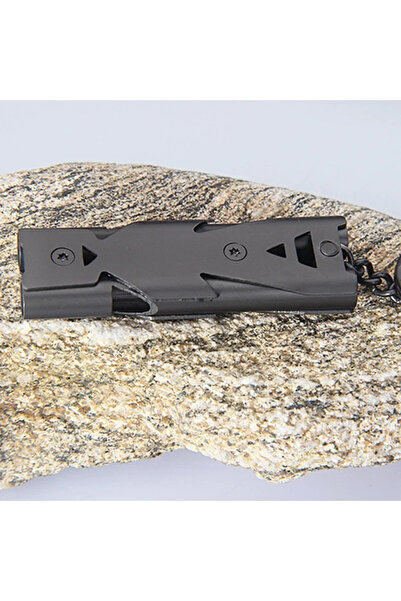 Choice black High-Decibel Double Tube Whistle Durable Weatherproof Easy to Ca...