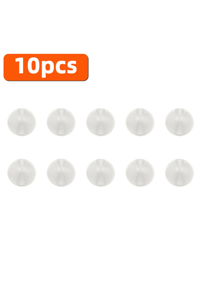 Choice3 White-10PCS Data Cable Holder Self-Adhesive Organizing Clip Desktop C...