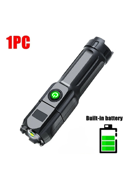 Choice مصباح يدوي فائق السطوع قابل لإعادة الشحن عبر منفذ USB، مزود بإضاءة LED...