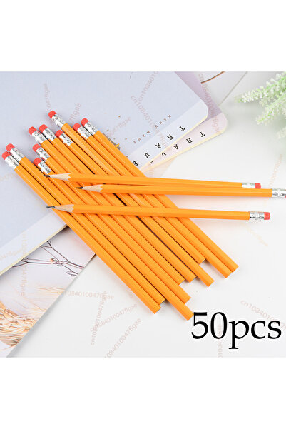 Choice أقلام رصاص خشبية صفراء HB-50PCS (50/30/10 قطع) مع ممحاة، علبة خشبية لأ...