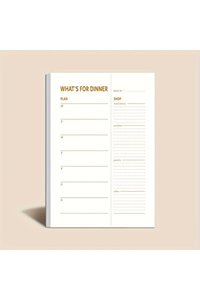 Choice 1pc 1PC Daily Meal Planner Notebook with Tear-Off Shopping List 50 Pag...