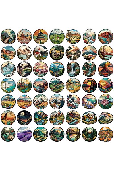 Choice1 A-50PCS 50/100PCS Cartoon Outdoor Landscape Graffiti Stickers Decorat...