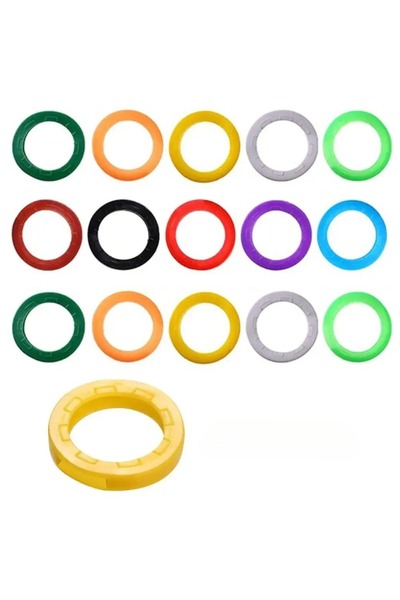 Choice 5pcs-Round 5pcs Color Key Sleeve Mixed Color Soft Silicone Elastic Key...