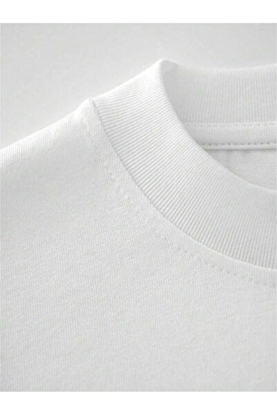 LOTS MODA Kadın Soft Yazılı Tavşan Baskılı Oversize Tişört %100 Pamuk Minimal Sevimli