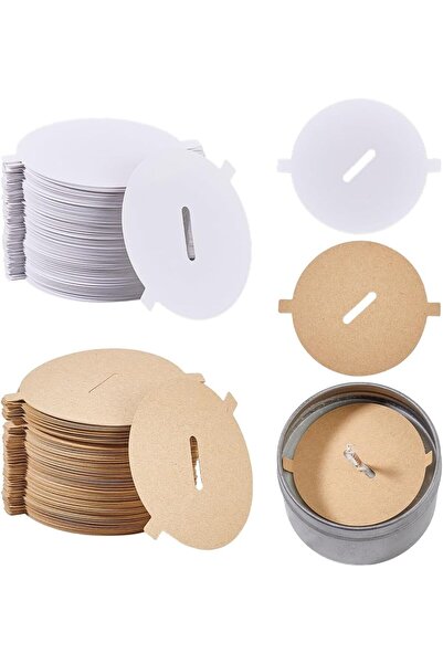 Choice AECH08-05775 240PCS Candle Dust Covers 2 Colors Paper Candle Pull Tab ...