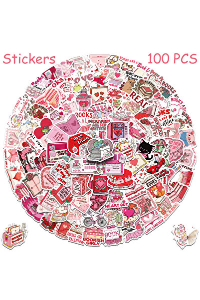 Choice ١٠٠ قطعة أو ٥٠/١٠٠ قطعة من ملصقات عيد الحب الكرتونية لمحبي الكتب، مناس...