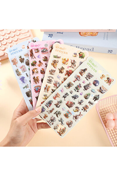 Choice 4 أنماط، 4 أكياس، ملصقات كرتونية كلاسيكية للجبال والبحار، ملصقات PVC، ...