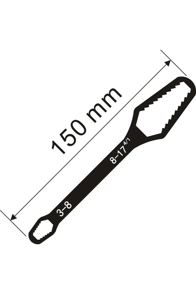 Choice مفتاح توركس قابل للتعديل ذاتي الشد بطول 150 مم وقطر داخلي 3-17 مم: أدا...