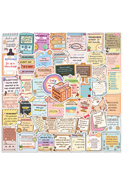 Choice 50PCS 50pcs Cartoon Inspirational English Short Sentences Stickers DIY...