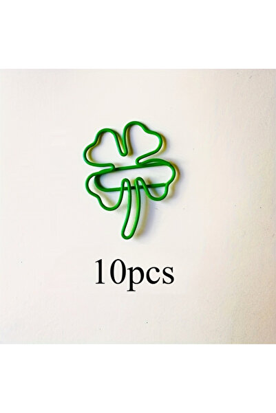 Choice1 10pcs 10/30/50 Green four-leaf clover-shaped paper clips - Lucky litt...