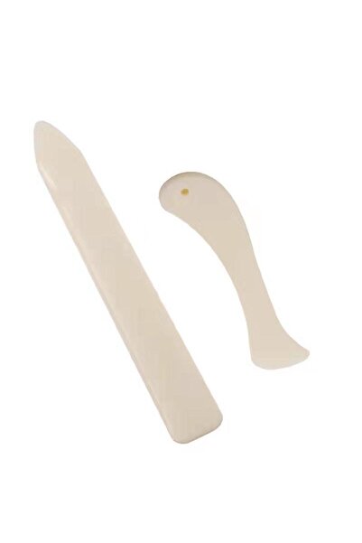 Choice أداة طي وتنعيم حواف الجلد الأبيض (قطعتان) للحرف اليدوية الجلدية والورق