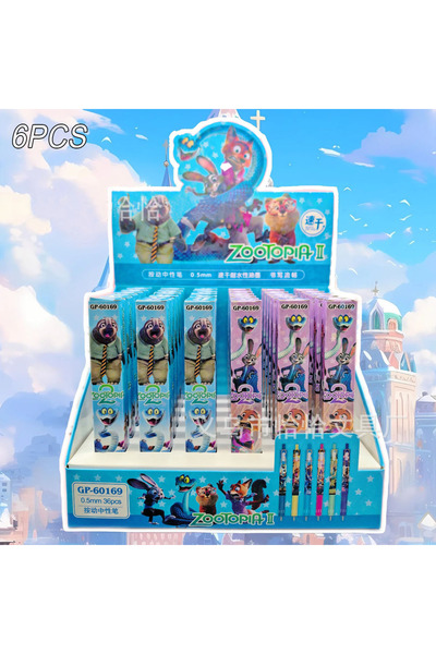 Choice ٦ قطع ١/٣/٦/١٢/٢٤ قطعة قلم حبر جاف أسود من ديزني زوتوبيا، علبة عشوائية...