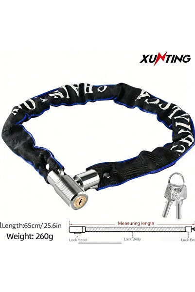 Choice قفل سلسلة دراجة أسود، 65 سم، 250 غرام، خفيف الوزن للغاية، محمول، مضاد ...