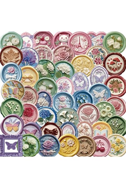 Choice 50 قطعة × 2، ملصقات ختم كرتونية بارزة، شفافة، مقاومة للماء، مصنوعة من ...