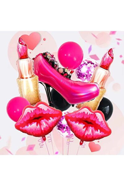 Choice as the picture style-1 11pcs Love Foil Balloon Lipstick Red Lip Foil B...