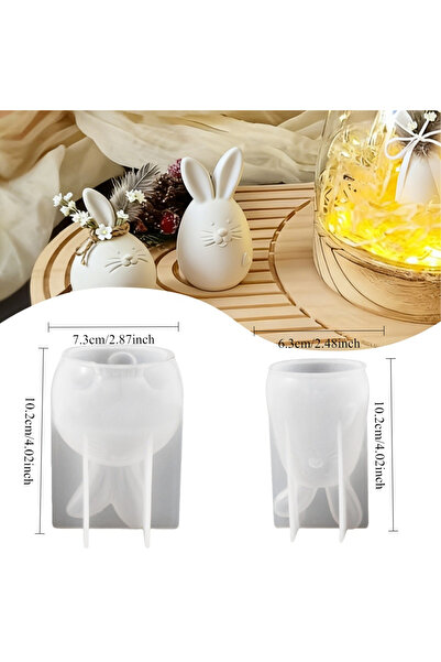 Choice 2pcs Bunnies 295 2pcs Easter Love Couple Bunnies Resin Silicone Mold |...