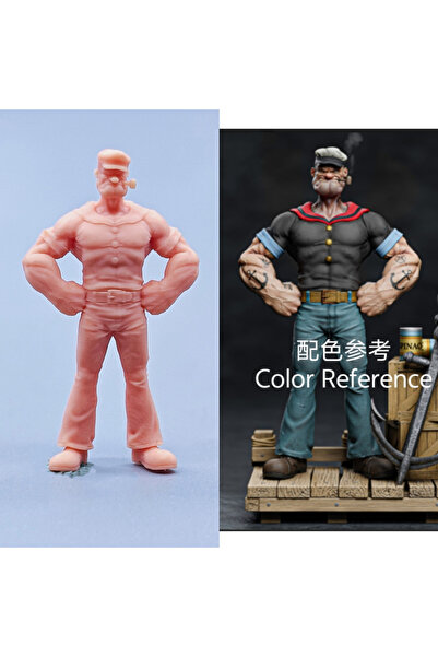 Choice مجسم باباي بمقياس 1/64، مصنوع من الراتنج، غير ملون، مصغر، ديوراما، مطل...