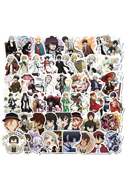 Choice ٥٠ قطعة من ملصقات أنمي Bungou Stray Dogs، مناسبة لأجهزة الكمبيوتر المح...