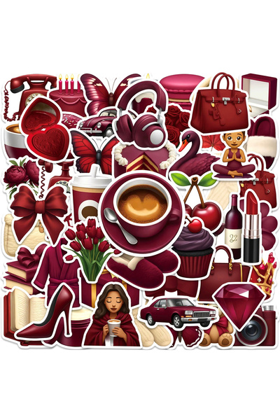 Choice1 50 قطعة (10/30/50 قطعة) ملصقات جرافيتي حمراء بتصميم ريترو، يمكنك تركي...