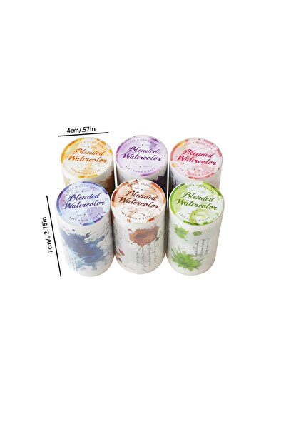 Choice WHITE 6 Rolls - 7Cm×200Cm Watercolor English Gradient Theme Washi Tape...