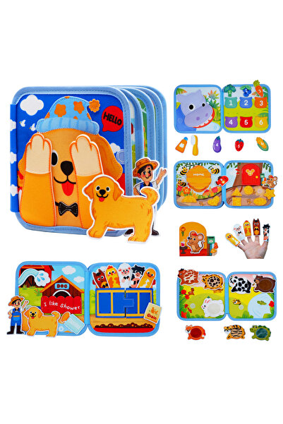 Choice لوحة أنشطة ثلاثية الأبعاد على شكل مزرعة جرو، كتاب هادئ، لعبة مونتيسوري...