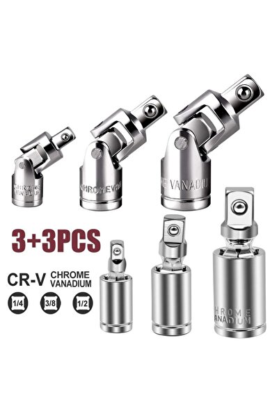 Choice1 6pcs 3/6Pcs Universal Sket Set 360° Swivel Ratchet Angle Extension Ba...