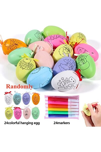 Choice3 4Set-24 eggs 24 pens 6/12/24PCS DIY Painting Easter Eggs with 6-24pcs...