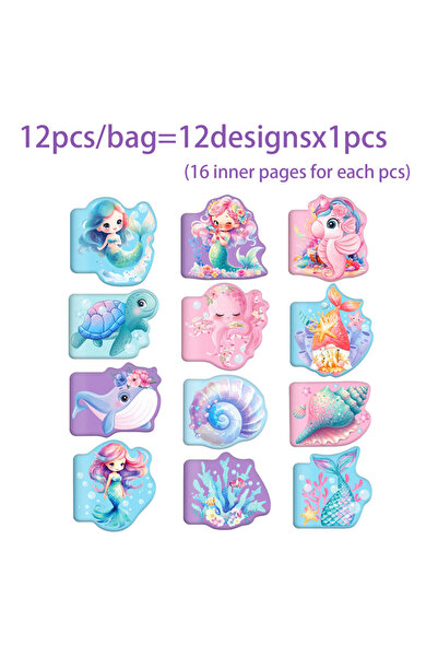 Choice 12 قطعة - حورية البحر - JS037، 12/24 قطعة، دفتر ملاحظات صغير للجيب بتص...