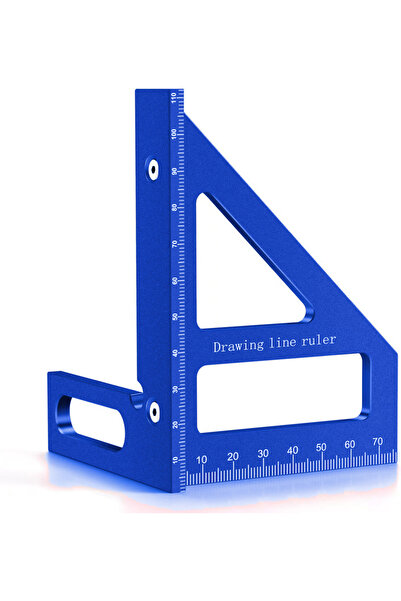 Choice مسطرة مثلثية من سبائك الألومنيوم للنجارة باللون الأزرق، مسطرة عالية ال...