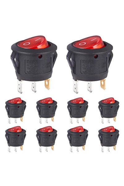 Choice 10 قطع من مفاتيح التبديل الدائرية الحمراء، بإضاءة حمراء، تشغيل/إيقاف، ...