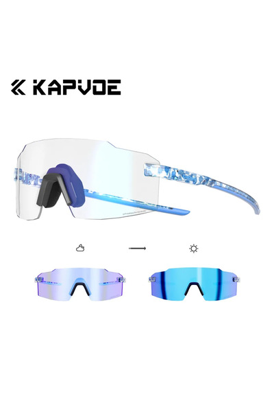 KAPVOE Photochromic-BL-07 Photochromic Runnning Sunglasses Light-Weight Cycli...