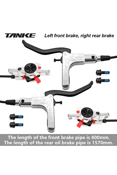 Choice طقم فرامل قرصية هيدروليكية فضية اللون من TANKE للدراجات الجبلية، أقراص...