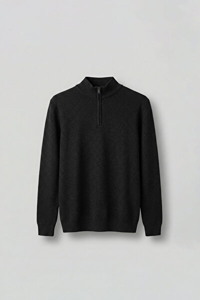 ablukaonline Pulover pentru bărbați, cu fermoar, din țesătură premium, croial...