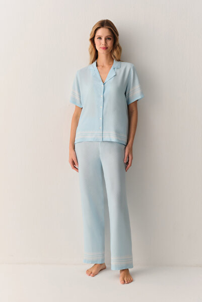 SUWEN Cute Gömlek Yaka Pijama Takımı
