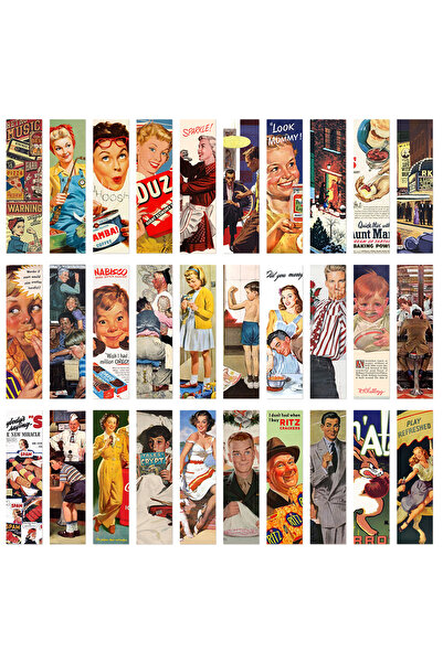 Choice 30pcs 30pcs vintage American poster bookmarks students reading books l...
