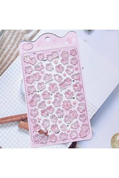 Choice1 ملصقات ثلاثية الأبعاد بتصميم زهور الكرز الوردية الرومانسية من نيكوني ...