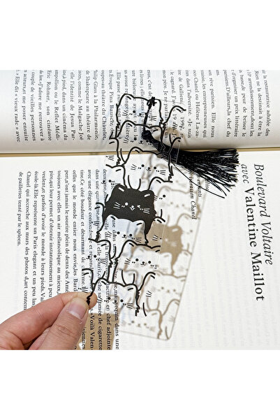 Choice A New Creative Black and White Cat Bookmark Translucent Acrylic Bookma...